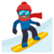 Snowboarder - Medium Black emoji on Emojione